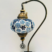 Load image into Gallery viewer, Copper Filigree Authentic Swan Neck Table Lamp - Blue Galaxy