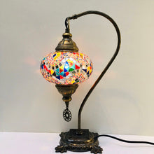 Load image into Gallery viewer, Copper Filigree Authentic Swan Neck Table Lamp - Multicolor Galaxy