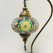 Load image into Gallery viewer, Copper Filigree Authentic Swan Neck Table Lamp - Lemon Lime