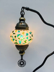 Copper Filigree Table Lamp -  Green Mosaic