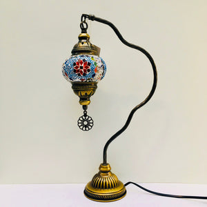 Copper Filigree Table Lamp -  Red Star