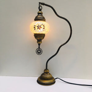 Copper Filigree Table Lamp -  White Starburst