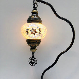 Copper Filigree Table Lamp -  White Starburst