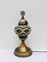 Load image into Gallery viewer, Filigree Mosaic Table Lamp - Orange Gold Weave