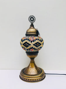 Filigree Mosaic Table Lamp - Orange Gold Weave