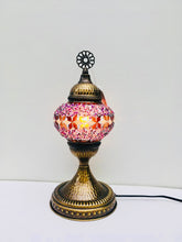 Load image into Gallery viewer, Filigree Mosaic Table Lamp - Purple Leaf