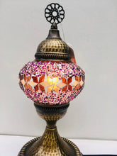 Load image into Gallery viewer, Filigree Mosaic Table Lamp - Purple Leaf