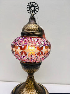 Filigree Mosaic Table Lamp - Purple Leaf