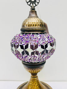 Filigree Mosaic Table Lamp - Purple Leaf