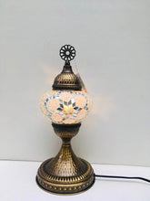 Load image into Gallery viewer, Filigree Mosaic Table Lamp - Yellow Star