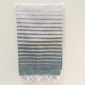 Soft Peshtemal - Turkish Bath/Beach Towel – Straw Stripe Green