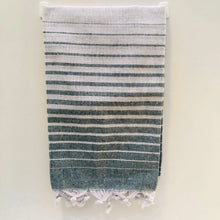 Load image into Gallery viewer, Soft Peshtemal - Turkish Bath/Beach Towel – Straw Stripe Green