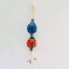 Load image into Gallery viewer, Turkish Ceramic Ladybug Wall Decor - Blue Orange