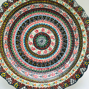 Turkish Hand Painted Ceramic Decorative Plate - Spiral B21