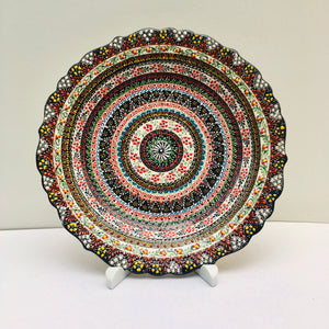 Turkish Hand Painted Ceramic Decorative Plate - Spiral B21