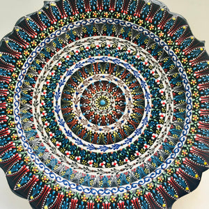 Turkish Hand Painted Ceramic Decorative Plate - Spiral C12
