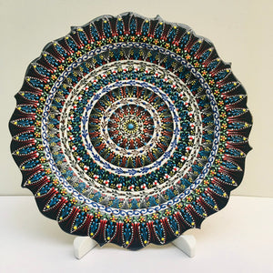 Turkish Hand Painted Ceramic Decorative Plate - Spiral C12