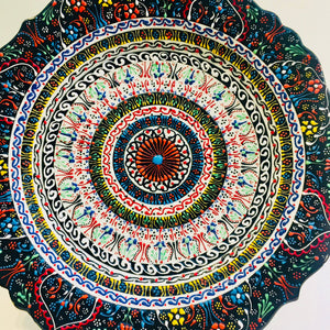 Turkish Hand Painted Ceramic Decorative Plate - Spiral D31