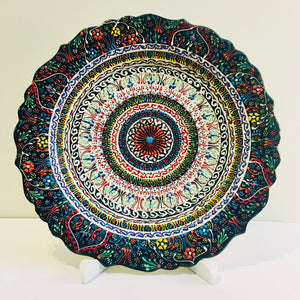 Turkish Hand Painted Ceramic Decorative Plate - Spiral D31