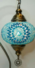 Load image into Gallery viewer, Copper Filigree Authentic Swan Neck Table Lamp - Blue Singularity