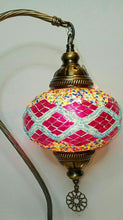 Load image into Gallery viewer, Copper Filigree Authentic Swan Neck Table Lamp -  PInk Diamonds