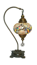 Load image into Gallery viewer, Copper Filigree Authentic Swan Neck Table Lamp - Three Moons