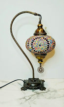 Load image into Gallery viewer, Copper Filigree Authentic Swan Neck Table Lamp - Pink Aureole