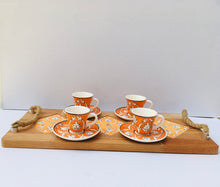 Load image into Gallery viewer, Quadro Turkish Coffee Cup Set with Saucer and Tray