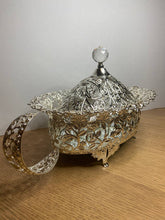 Load image into Gallery viewer, Fine Filigree Oval Sugar Bowl - Silver