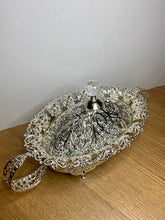 Load image into Gallery viewer, Fine Filigree Oval Sugar Bowl - Silver