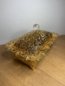 Fine Filigree Roza Rectangular Dish - Gold