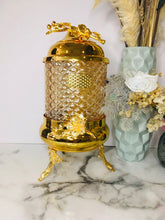 Load image into Gallery viewer, Flower Spice Jar Gold - Patterned Glass