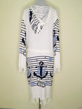Load image into Gallery viewer, Hooded Peshtemal Belted Cover Up - Anchor Tassel