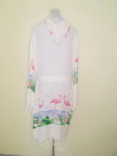 Load image into Gallery viewer, Hooded Peshtemal Belted Cover Up - Flamingo Tassel