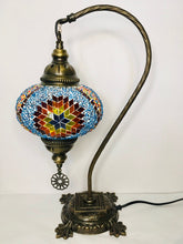 Load image into Gallery viewer, Copper Filigree Authentic Swan Neck Table Lamp - Multicolor Star Array