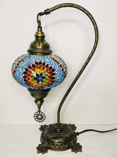 Load image into Gallery viewer, Copper Filigree Authentic Swan Neck Table Lamp - Multicolor Star Array