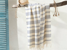 Load image into Gallery viewer, Super Soft Peshtemal - Turkish Bath/Beach Towel – Nature Cotton Beige