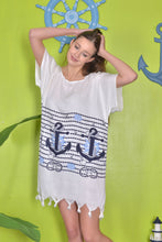 Load image into Gallery viewer, Peshtemal Loose Cover Up with Tassel - Anchor design