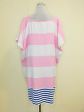 Load image into Gallery viewer, Peshtemal Loose Cover Up with Tassel - Pink &amp; White Stripes