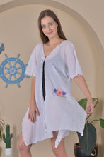 Load image into Gallery viewer, Peshtemal Short Sleeve Cover Up - Little Bird design