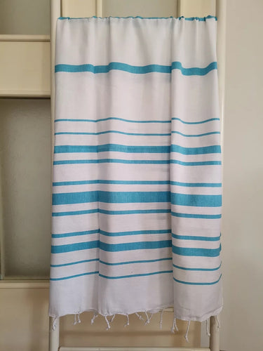 Super Soft Peshtemal - Turkish Bath/Beach Towel –Blue/White