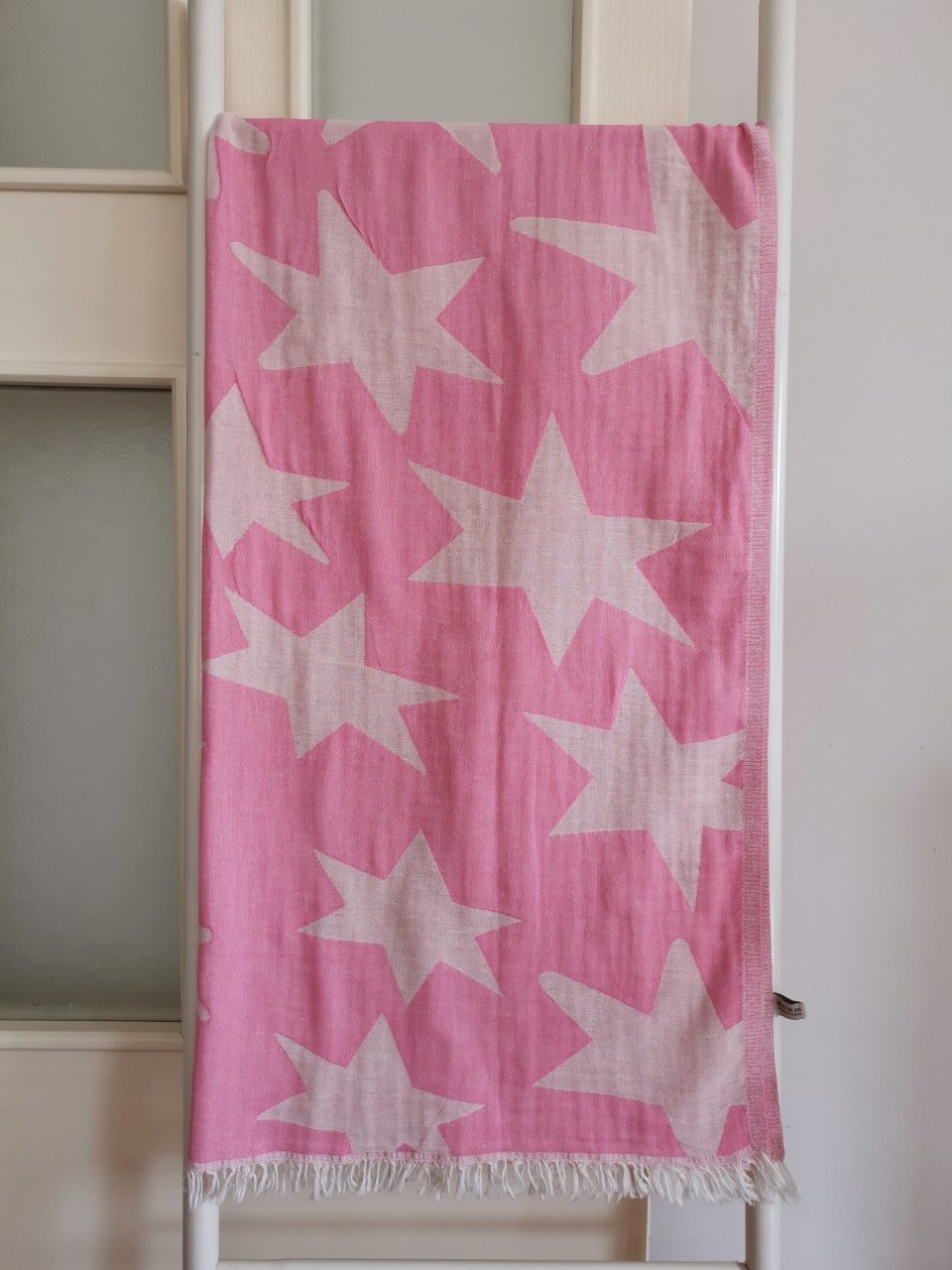 Soft Peshtemal - Turkish Bath/Beach Towel – Double Layer Aztec Star Pink