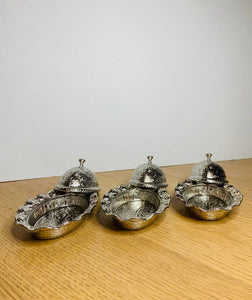 Roza Oval Serving Dish Set - Silver