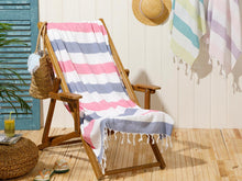 Load image into Gallery viewer, Super Soft Peshtemal - Turkish Bath/Beach Towel – Sea Effect Pink Blue