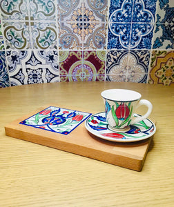 Single Turkish Coffee Cup with Saucer and Tray - Set C