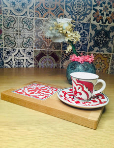 Single Turkish Coffee Cup with Saucer and Tray - Set I