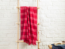 Load image into Gallery viewer, Peshtemal - Turkish Bath/Beach Towel – Striped Fuschia