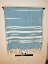 Load image into Gallery viewer, Soft Peshtemal - Turkish Bath/Beach Towel – Herringbone Blue