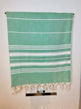 Load image into Gallery viewer, Soft Peshtemal - Turkish Bath/Beach Towel – Herringbone Green