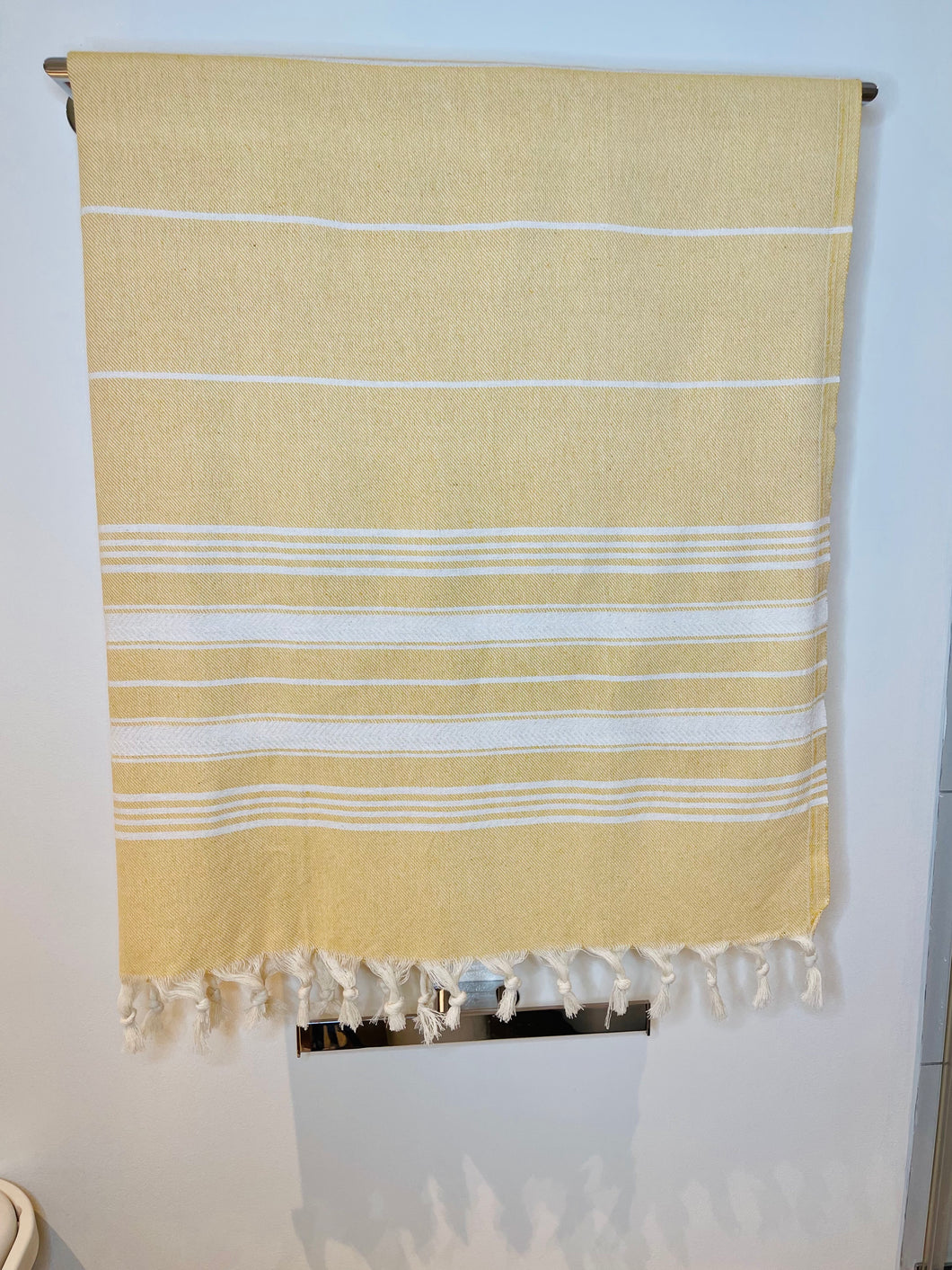Soft Peshtemal - Turkish Bath/Beach Towel – Herringbone Yellow